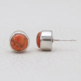 Sponge Coral Silver Stud Earrings