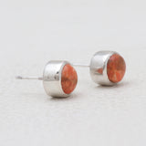 Sponge Coral Silver Stud Earrings