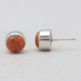 Sponge Coral Silver Stud Earrings