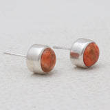 Sponge Coral Silver Stud Earrings
