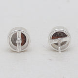 Crazy Lace Agate Silver Stud Earrings