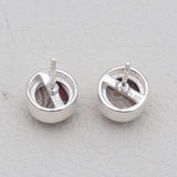 Crazy Lace Agate Silver Stud Earrings
