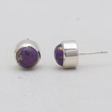 Purple Turquoise Silver Stud Earrings