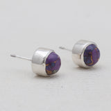Purple Turquoise Silver Stud Earrings