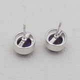Purple Turquoise Silver Stud Earrings