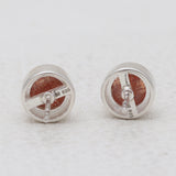 Sunstone Silver Stud Earrings