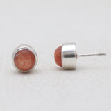 Sunstone Silver Stud Earrings