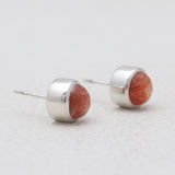 Sunstone Silver Stud Earrings