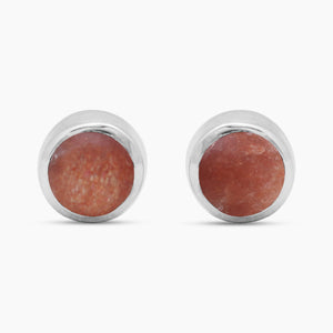 Sunstone Silver Stud Earrings