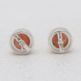 Sunstone Silver Stud Earrings