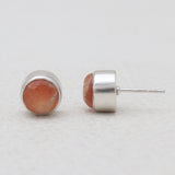 Sunstone Silver Stud Earrings