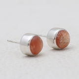 Sunstone Silver Stud Earrings