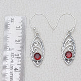 925 Starling Silver Garnet Earring