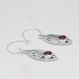 925 Starling Silver Garnet Earring