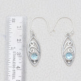 925 Starling Silver Garnet Earring