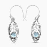 925 Sterling Silver Garnet Earrings