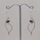 925 Starling Silver Garnet Earring