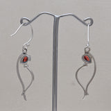 925 Starling Silver Garnet Earring