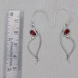 925 Starling Silver Garnet Earring