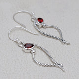 925 Starling Silver Garnet Earring