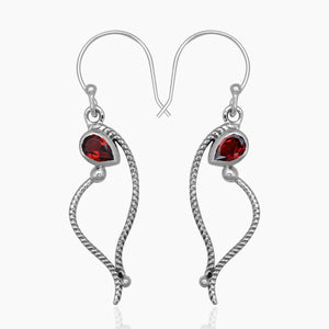925 Sterling Silver Garnet Earrings