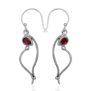 925 Sterling Silver Garnet Earrings