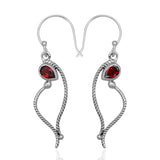 925 Starling Silver Garnet Earring