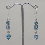 925 Silver Blue Topaz Earring