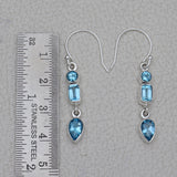 925 Silver Blue Topaz Earring