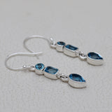 925 Silver Blue Topaz Earring