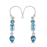 925 Silver Blue Topaz Earring