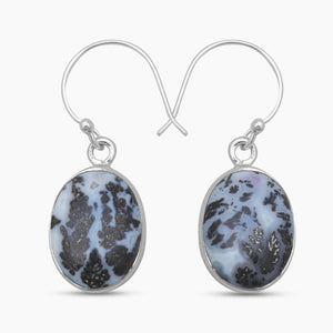 Medicine Bow Plume Agate Silver Earrings