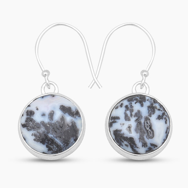 Medicine Bow Plume Agate Silver Earrings