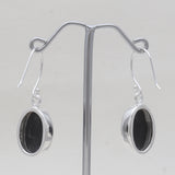 Black Onyx Silver Plain Earrings