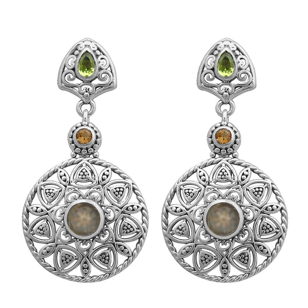 925 Sterling Silver Libyan Desert Glass Jewelry Set
