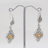 925 Sterling Silver Citrine Women Earrings