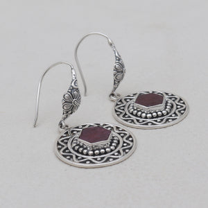 925 Sterling Silver Ruby Earrings