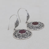 925 Sterling Silver Ruby Earrings