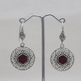 925 Sterling Silver Ruby Earrings