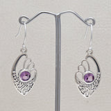 925 Starling Silver Garnet Earring