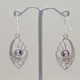 925 Starling Silver Garnet Earring