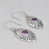 925 Starling Silver Garnet Earring