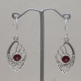 925 Starling Silver Garnet Earring