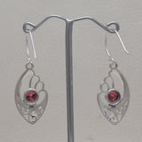 925 Starling Silver Garnet Earring