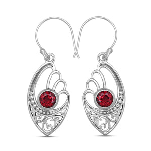 925 Sterling Silver Garnet Earrings
