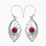 925 Sterling Silver Garnet Earrings
