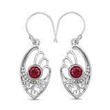 925 Starling Silver Garnet Earring