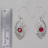 925 Starling Silver Garnet Earring