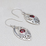 925 Starling Silver Garnet Earring