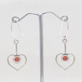 Heart Shape Garnet Silver Earrings